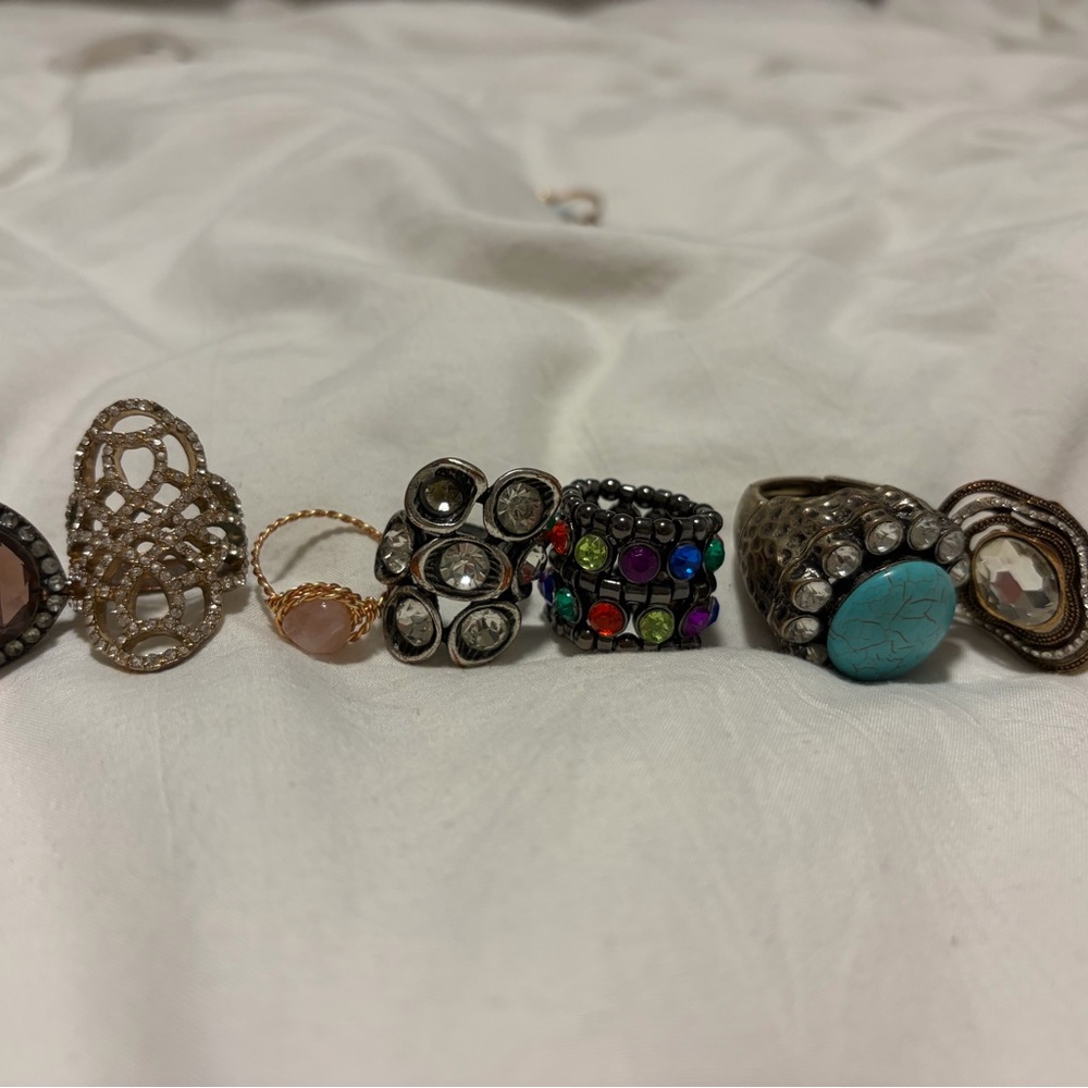 Vibrant Silver Multi-Gemstone Ring - image 1